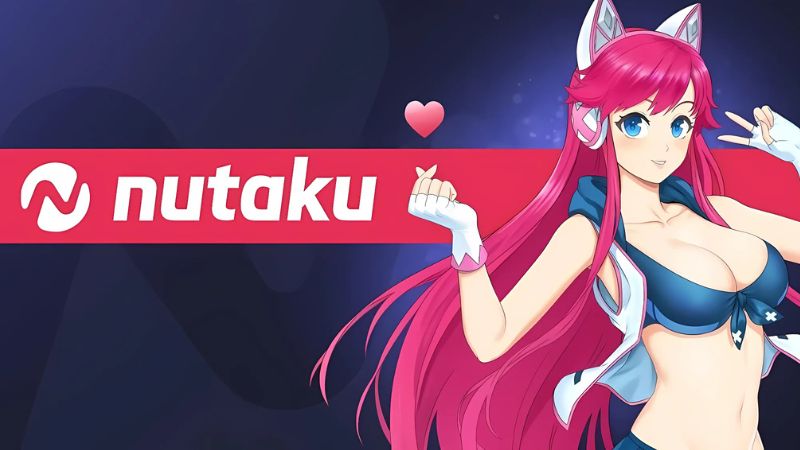 Nutaku website thumbnail with anime girl and heart symbol