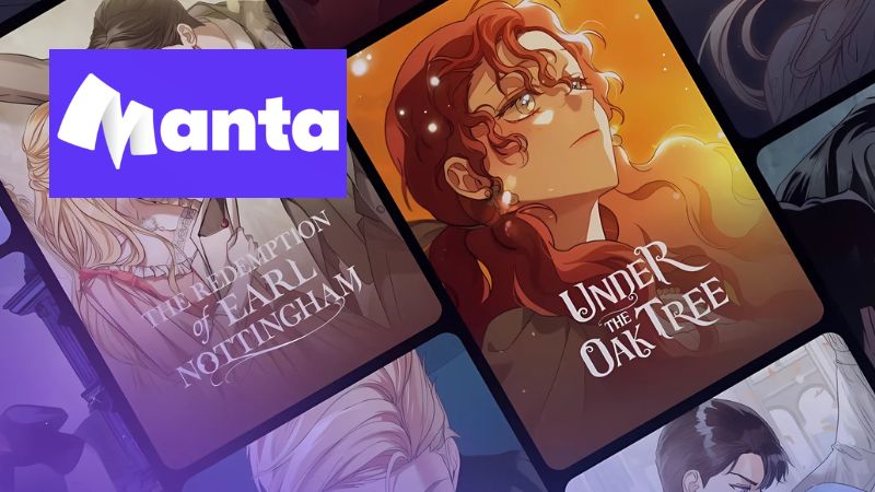 I Spent $500 Testing Spicy Manhwa Read Platforms - Honest Review Manta website homepage with popular manhwa titles like Under the Oak Tree