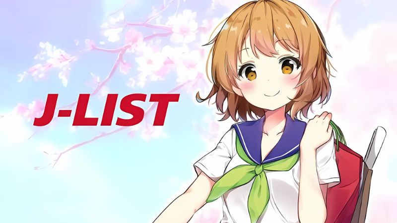 J-List website thumbnail featuring anime girl with school uniform