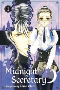 20 Best Spicy Manga of All Time That Will Ruin Your Life (And Where to Read Them) Cover of Midnight Secretary manga by Tomu Ohmi, featuring a stylish woman in glasses and a mysterious man with red eyes – best spicy manga pick.