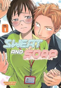 20 Best Spicy Manga of All Time That Will Ruin Your Life (And Where to Read Them) Cover of Sweat and Soap (Ase to Sekken) manga by Kintetsu Yamada, showing a shy woman being embraced by a passionate man in an office setting – best spicy manga pick.