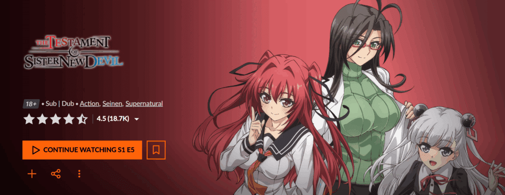 11 Spicy Anime on Crunchyroll That Go Way Further Than You Think The Testament of Sister New Devil promotional image – spicy anime on Crunchyroll