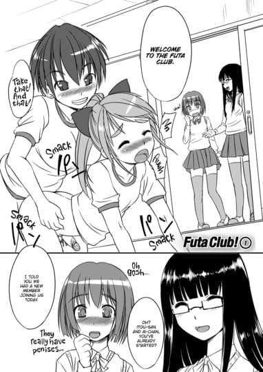10 Top Doujinshi Artists & Their Best Secret Masterpieces Bosshi Futabu Mix doujinshi page 1 showing school hallway scene with futanari club introduction and character reactions