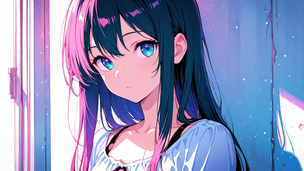 Stylized anime character aesthetic for asmr anime moaning content